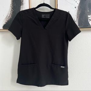 women's casma three-pocket scrub top - xxs - black